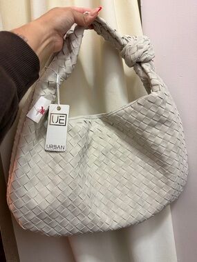 Urban Expressions Cream Braided Hobo Shoulder Bag
